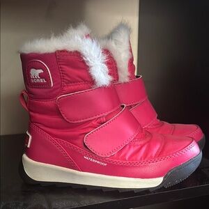 Sorel Pink and White Rain & Snow Boots with Cozy Lining